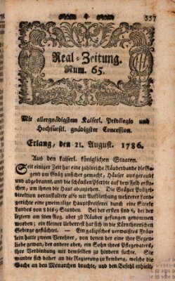 Real-Zeitung (Erlanger Real-Zeitung) Montag 21. August 1786