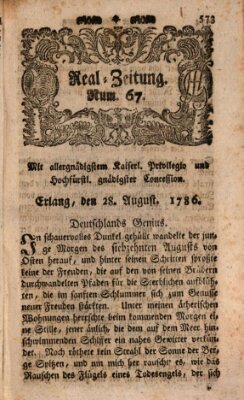 Real-Zeitung (Erlanger Real-Zeitung) Montag 28. August 1786