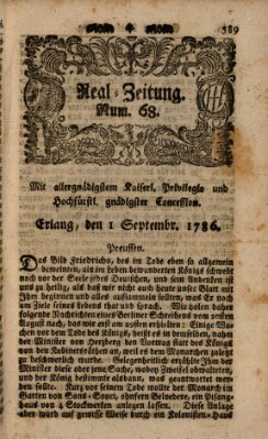 Real-Zeitung (Erlanger Real-Zeitung) Freitag 1. September 1786