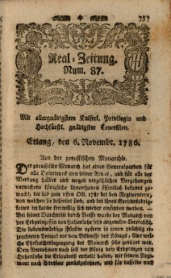 Real-Zeitung (Erlanger Real-Zeitung) Montag 6. November 1786