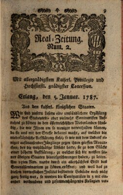 Real-Zeitung (Erlanger Real-Zeitung) Freitag 5. Januar 1787