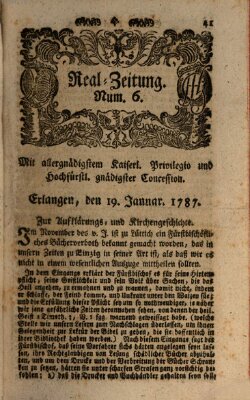 Real-Zeitung (Erlanger Real-Zeitung) Freitag 19. Januar 1787