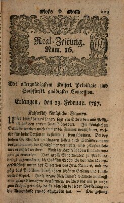 Real-Zeitung (Erlanger Real-Zeitung) Freitag 23. Februar 1787