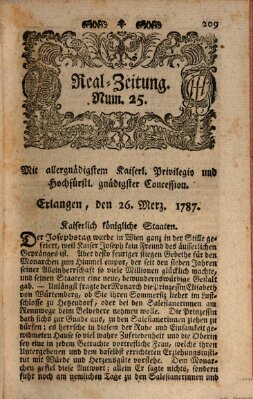 Real-Zeitung (Erlanger Real-Zeitung) Montag 26. März 1787