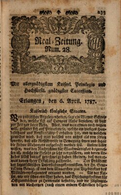 Real-Zeitung (Erlanger Real-Zeitung) Freitag 6. April 1787