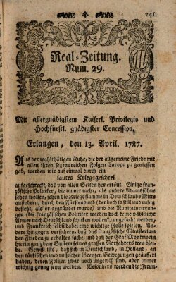 Real-Zeitung (Erlanger Real-Zeitung) Freitag 13. April 1787