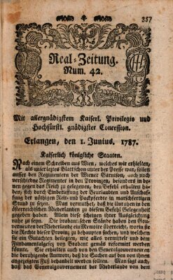 Real-Zeitung (Erlanger Real-Zeitung) Freitag 1. Juni 1787