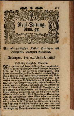 Real-Zeitung (Erlanger Real-Zeitung) Dienstag 24. Juli 1787