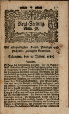 Real-Zeitung (Erlanger Real-Zeitung) Freitag 27. Juli 1787