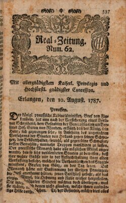 Real-Zeitung (Erlanger Real-Zeitung) Freitag 10. August 1787