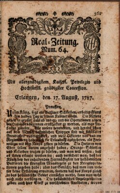 Real-Zeitung (Erlanger Real-Zeitung) Freitag 17. August 1787