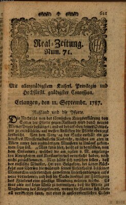 Real-Zeitung (Erlanger Real-Zeitung) Dienstag 11. September 1787