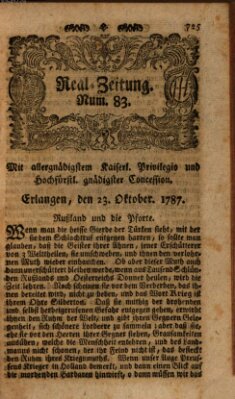 Real-Zeitung (Erlanger Real-Zeitung) Dienstag 23. Oktober 1787