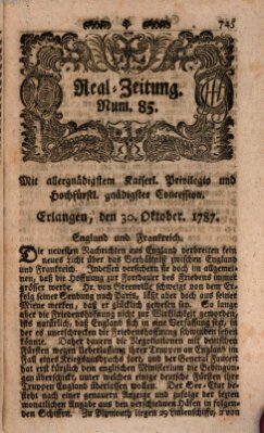 Real-Zeitung (Erlanger Real-Zeitung) Dienstag 30. Oktober 1787