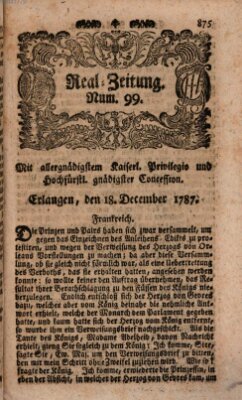 Real-Zeitung (Erlanger Real-Zeitung) Dienstag 18. Dezember 1787