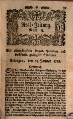 Real-Zeitung (Erlanger Real-Zeitung) Dienstag 15. Januar 1788