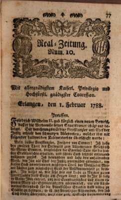 Real-Zeitung (Erlanger Real-Zeitung) Freitag 1. Februar 1788