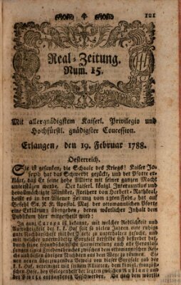 Real-Zeitung (Erlanger Real-Zeitung) Dienstag 19. Februar 1788