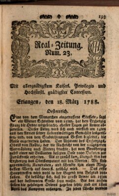 Real-Zeitung (Erlanger Real-Zeitung) Dienstag 18. März 1788