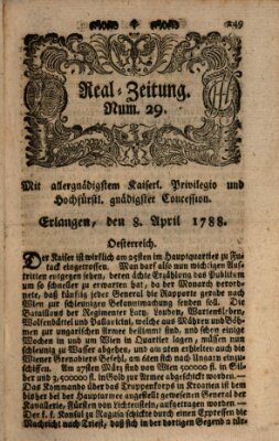 Real-Zeitung (Erlanger Real-Zeitung) Dienstag 8. April 1788