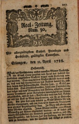 Real-Zeitung (Erlanger Real-Zeitung) Freitag 11. April 1788