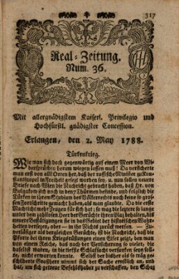 Real-Zeitung (Erlanger Real-Zeitung) Freitag 2. Mai 1788