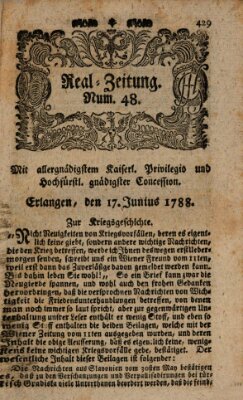 Real-Zeitung (Erlanger Real-Zeitung) Dienstag 17. Juni 1788