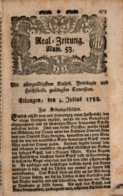 Real-Zeitung (Erlanger Real-Zeitung) Freitag 4. Juli 1788