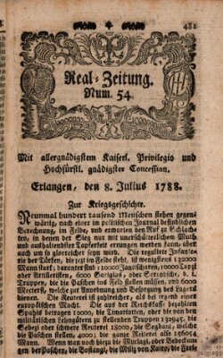 Real-Zeitung (Erlanger Real-Zeitung) Dienstag 8. Juli 1788