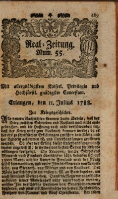 Real-Zeitung (Erlanger Real-Zeitung) Freitag 11. Juli 1788