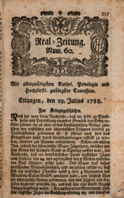 Real-Zeitung (Erlanger Real-Zeitung) Dienstag 29. Juli 1788