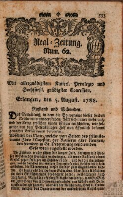 Real-Zeitung (Erlanger Real-Zeitung) Dienstag 5. August 1788