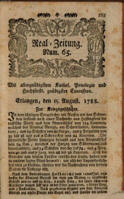 Real-Zeitung (Erlanger Real-Zeitung) Freitag 15. August 1788