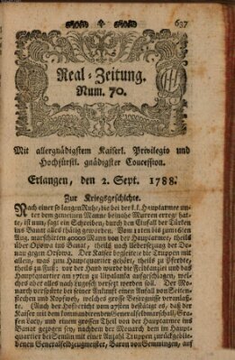 Real-Zeitung (Erlanger Real-Zeitung) Dienstag 2. September 1788