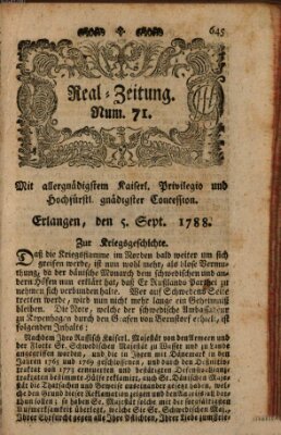 Real-Zeitung (Erlanger Real-Zeitung) Freitag 5. September 1788