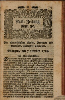 Real-Zeitung (Erlanger Real-Zeitung) Dienstag 7. Oktober 1788