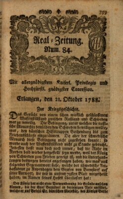 Real-Zeitung (Erlanger Real-Zeitung) Dienstag 21. Oktober 1788