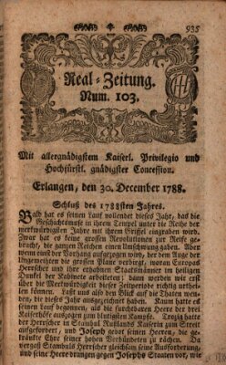 Real-Zeitung (Erlanger Real-Zeitung) Dienstag 30. Dezember 1788