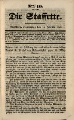 Die Staffette Donnerstag 15. Februar 1849