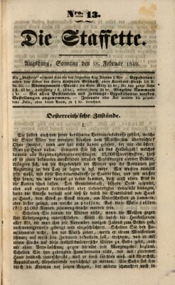 Die Staffette Sonntag 18. Februar 1849