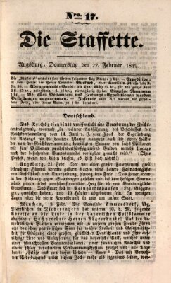 Die Staffette Donnerstag 22. Februar 1849