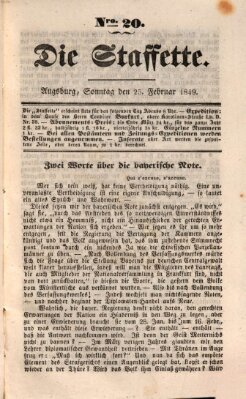 Die Staffette Sonntag 25. Februar 1849