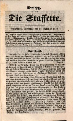 Die Staffette Dienstag 27. Februar 1849