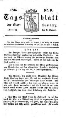 Tag-Blatt der Stadt Bamberg (Bamberger Tagblatt) Freitag 9. Januar 1835