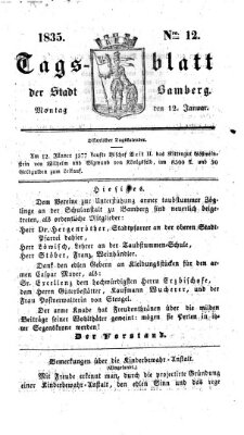 Tag-Blatt der Stadt Bamberg (Bamberger Tagblatt) Montag 12. Januar 1835