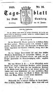 Tag-Blatt der Stadt Bamberg (Bamberger Tagblatt) Freitag 16. Januar 1835