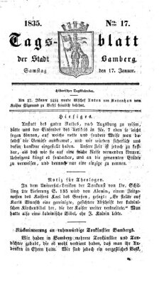 Tag-Blatt der Stadt Bamberg (Bamberger Tagblatt) Samstag 17. Januar 1835