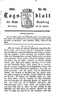 Tag-Blatt der Stadt Bamberg (Bamberger Tagblatt) Dienstag 20. Januar 1835