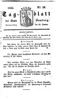 Tag-Blatt der Stadt Bamberg (Bamberger Tagblatt) Donnerstag 29. Januar 1835