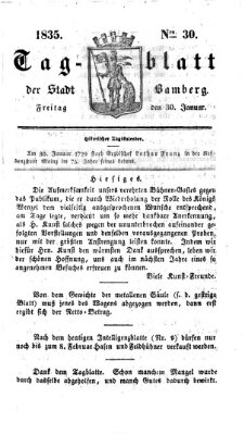 Tag-Blatt der Stadt Bamberg (Bamberger Tagblatt) Freitag 30. Januar 1835